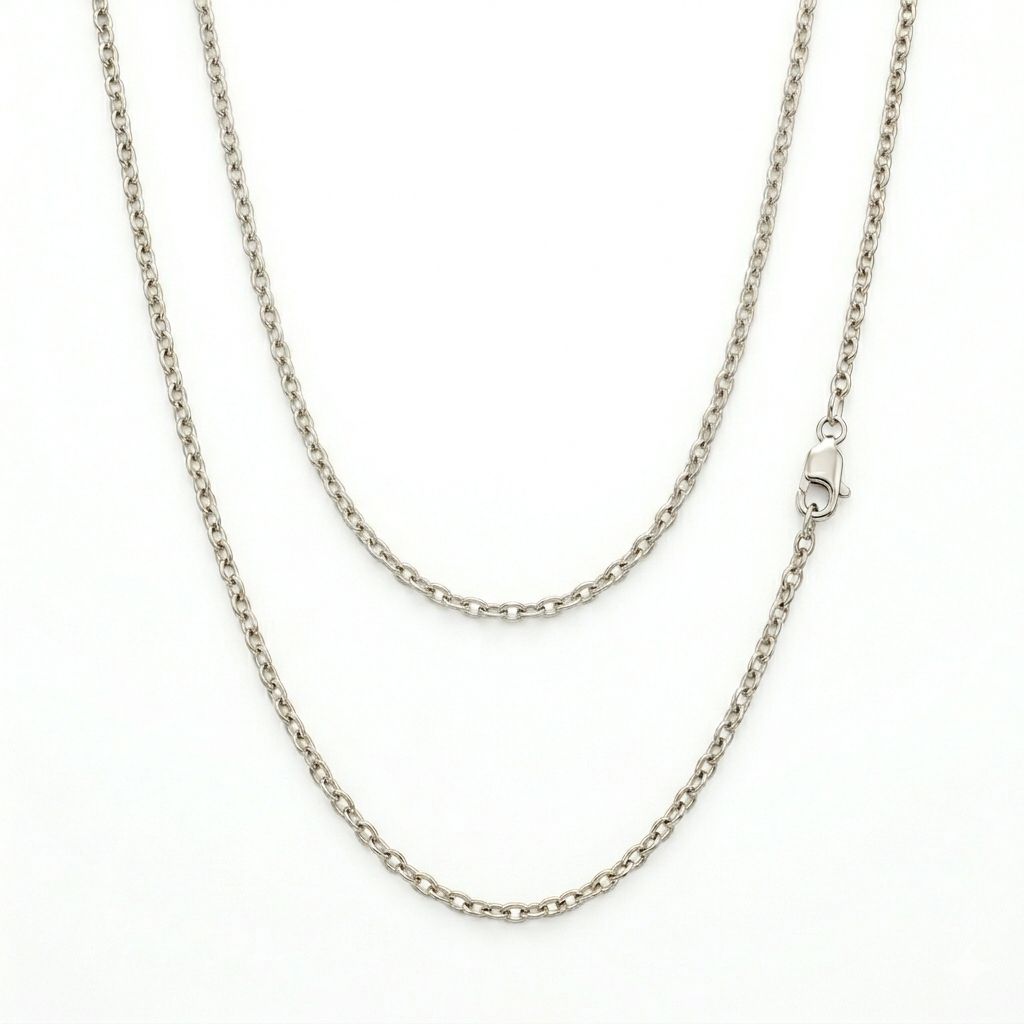 18" 14K White Gold Chain
