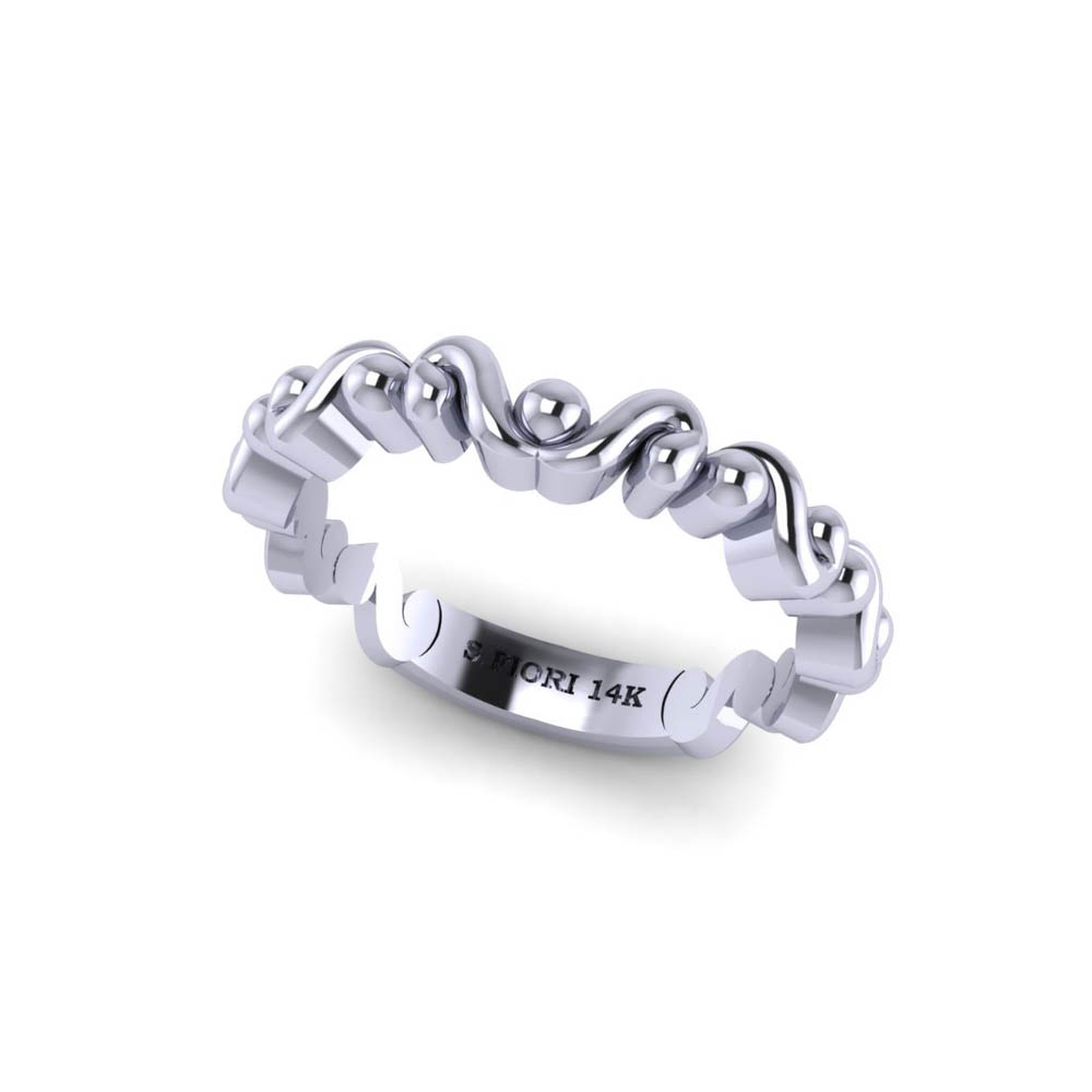 14K White Gold SF Signature Victoria Band