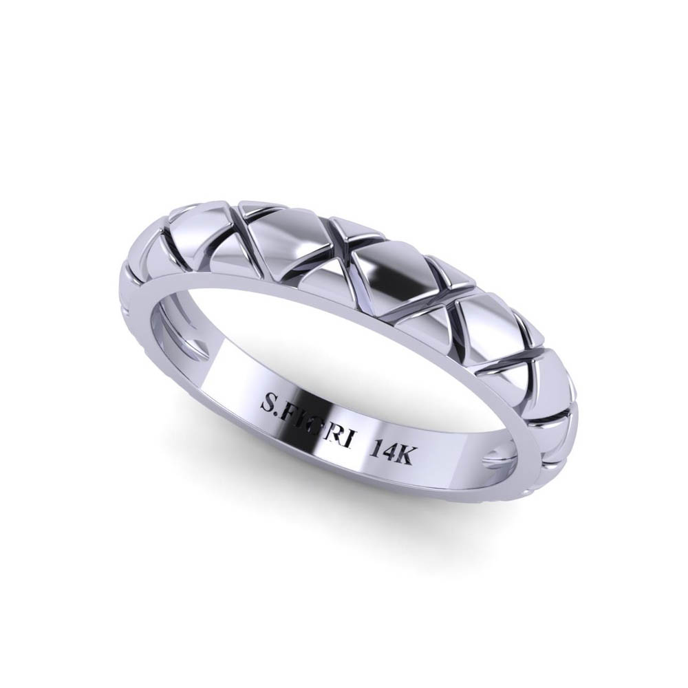 14K White Gold SF Signature Victoria Band