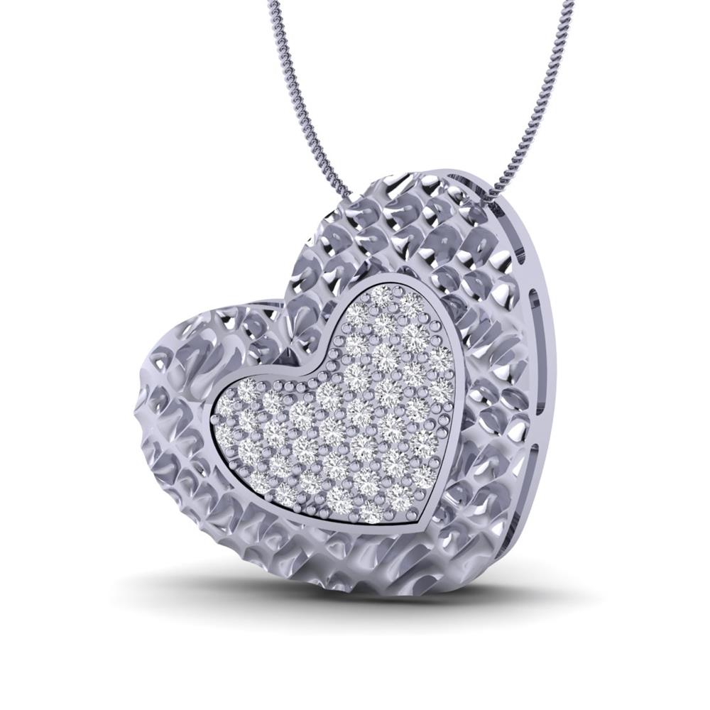 14K White Gold, cut, Pendant 0.27