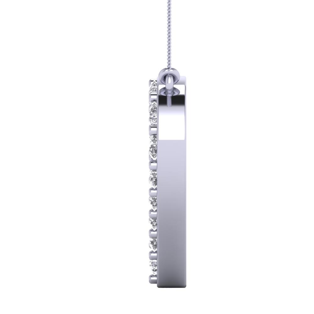 14K White Gold, Round cut, Pendant 1.00