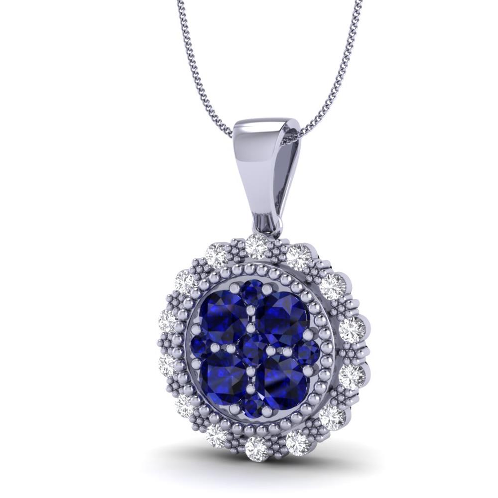 14K White Gold, Round cut, Pendant 0.38