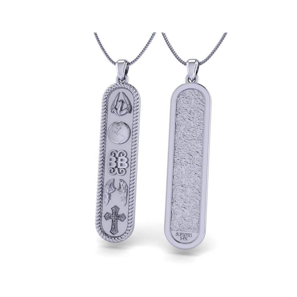 14K White Gold oG Collection Crown Pendant