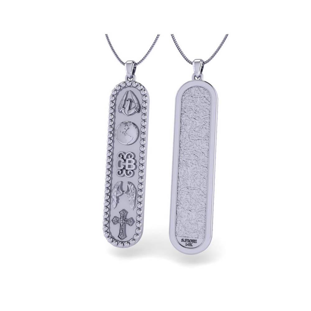 14K White Gold oG Collection Crown Pendant